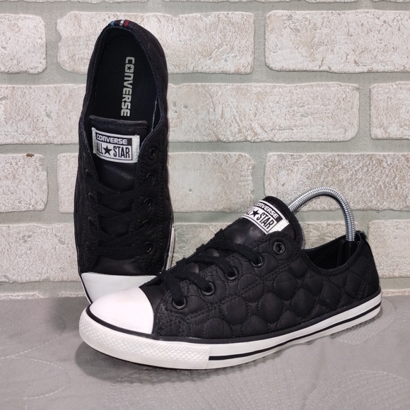 Converse Shoes - Converse Chuck Taylor All Star Womens Black Quilted Fashion Shoes Sneakers Sz 8